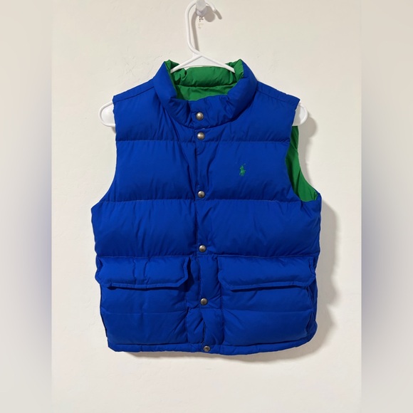Polo Ralph Lauren Other - Reversible Polo Ralph Lauren Puffer Down Filled Jacket Blue Green Youth Medium